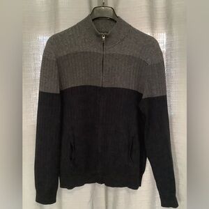 Alfani Tri-Tone Zip-Up Sweater